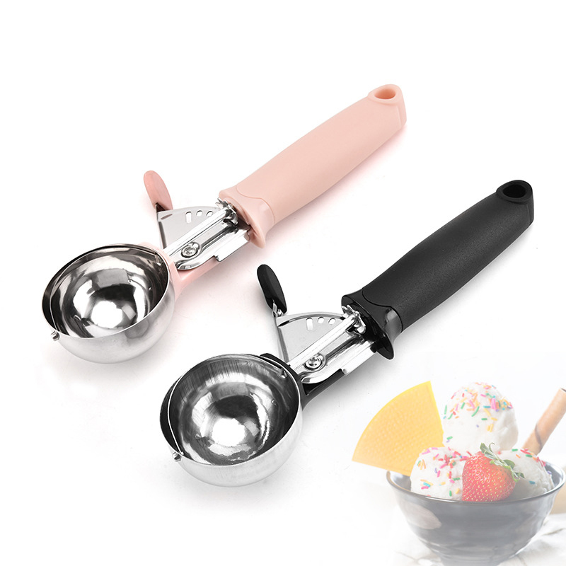 Kitchen Appliances Best - Roestvrijstalen ijsschep Multifunctionele persbare fruitlepel Dual-Purpose
